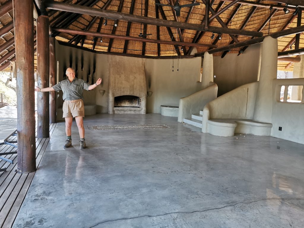 Bernie in the empty Garonga Safari Camp main area